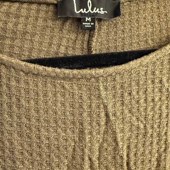 Lulus | Waffle Knit Cropped Top - Picture 2 of 2